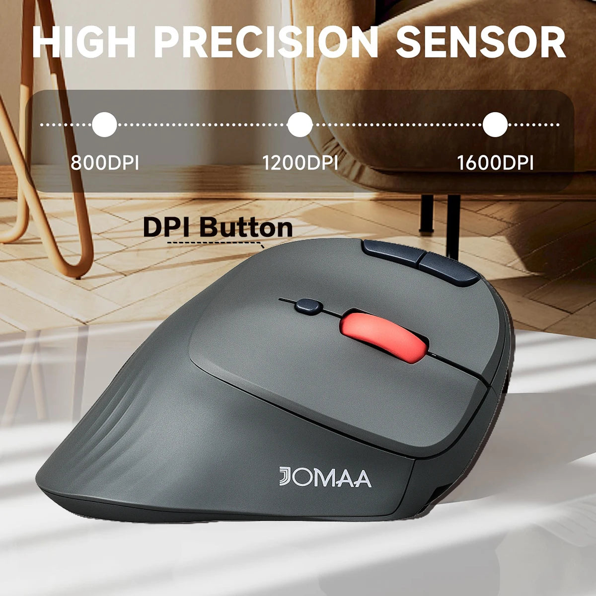 Ratón Trackball inalámbrico Bluetooth JOMAA, ratón Rollerball Vertical, ratones ergonómicos recargables con bolsa para ordenador portátil