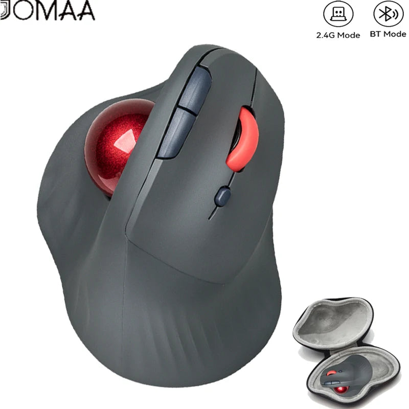 Ratón Trackball inalámbrico Bluetooth JOMAA, ratón Rollerball Vertical, ratones ergonómicos recargables con bolsa para ordenador portátil