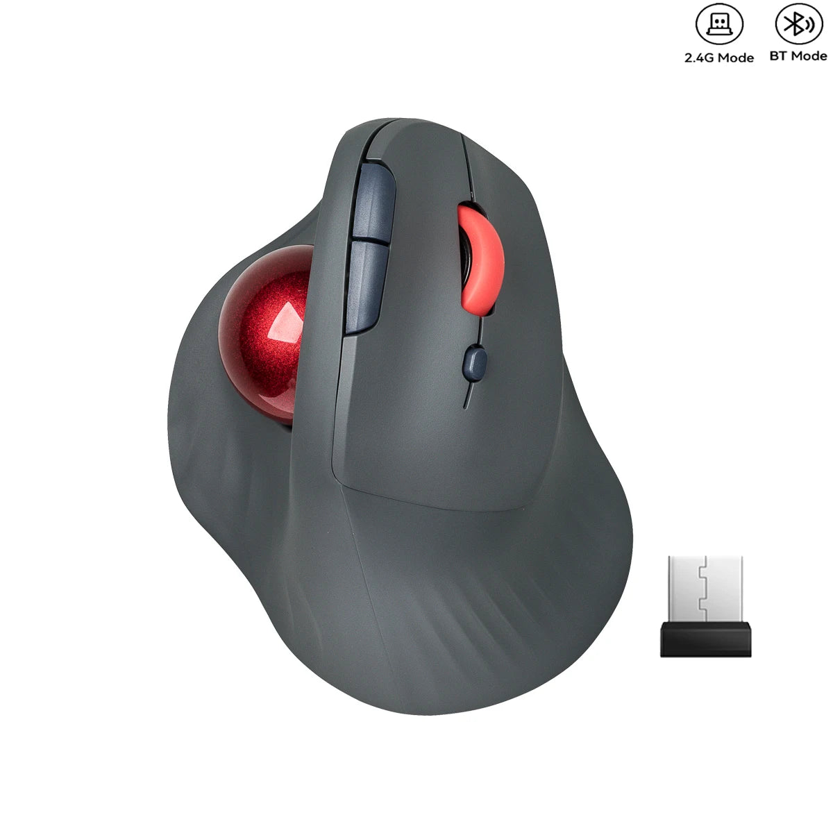 Ratón Trackball inalámbrico Bluetooth JOMAA, ratón Rollerball Vertical, ratones ergonómicos recargables con bolsa para ordenador portátil