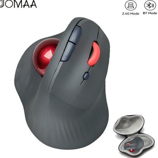 Ratón Trackball inalámbrico Bluetooth JOMAA, ratón Rollerball Vertical, ratones ergonómicos recargables con bolsa para ordenador portátil